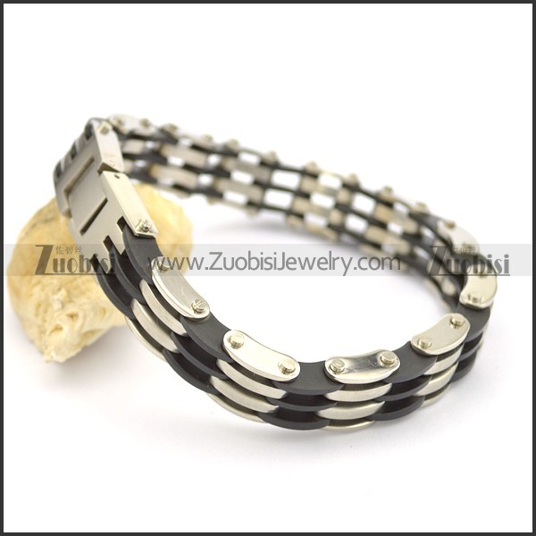 rubber bracelet with 3 layers b002426