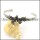 black zircon flower bangle b002301