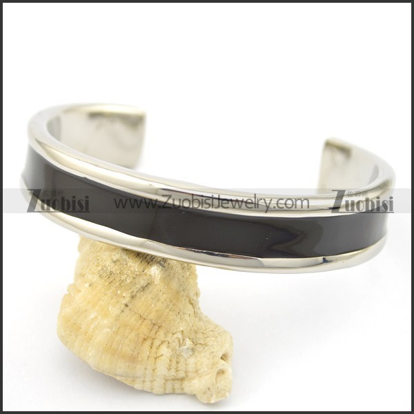 black epoxy stainless steel bangles for women b002550