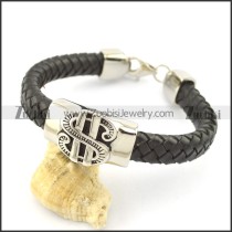 Money word symbols Leather Rope Bracelet b002312