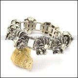 7 lion heads bicycle chain bracelet b002610