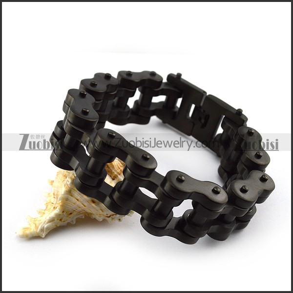 24mm Matte Black Plating Bike Chain Bracelet in 8.8 inch b002667