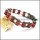 Motorcycle Chain Bracelet in 2 tones of Black and Red b002712