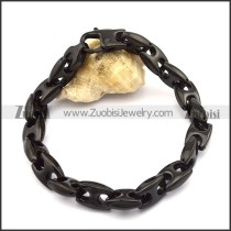 10mm black plating casting link chain bracelet b002708