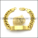 Gold Stainless Steel ID Bracelet Heavy b003016