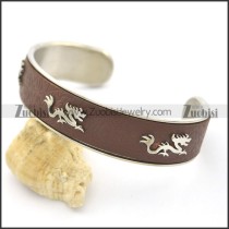 3 Little Dragons Brown Leather Bangle b002995