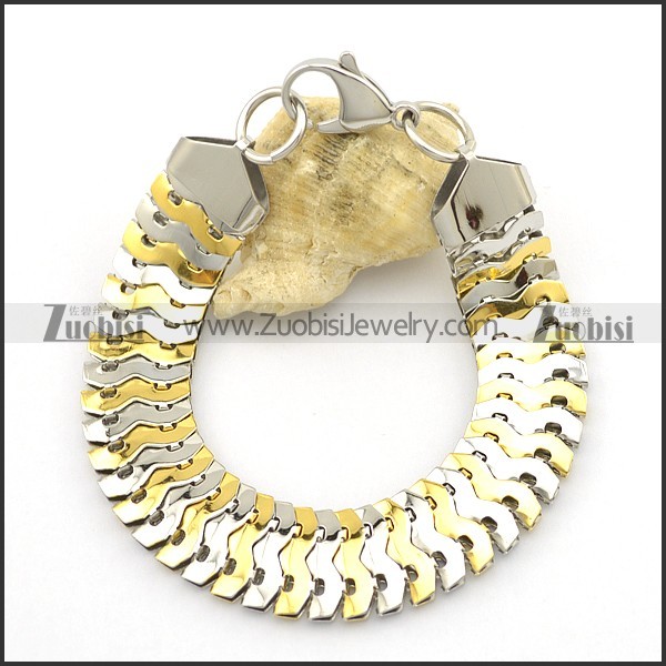 Stainless Steel Flat Snake Chain Bracelet in Shiny High Polished b003055