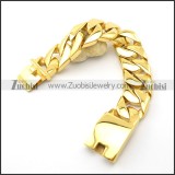 21cm Long Gold Finished Stainless Steel Men's Chunky Curb Bracelet b003065