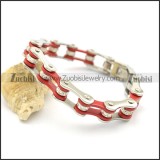 Red and Steel Stainless Steel Crystal Roller Bike Bracelets for Ladies b003221