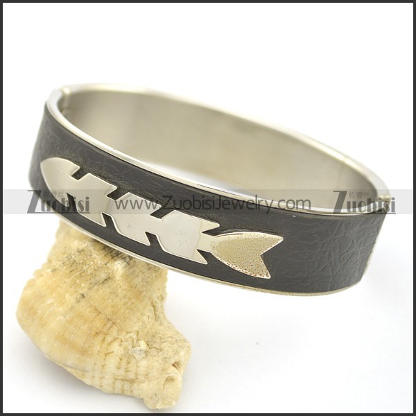 Fishbone Leather Bangle b002985