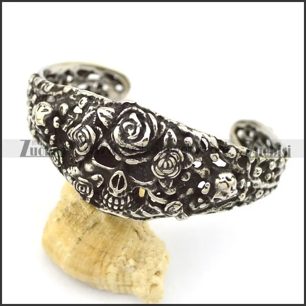 Romantic Rose Skull Bangle b003150