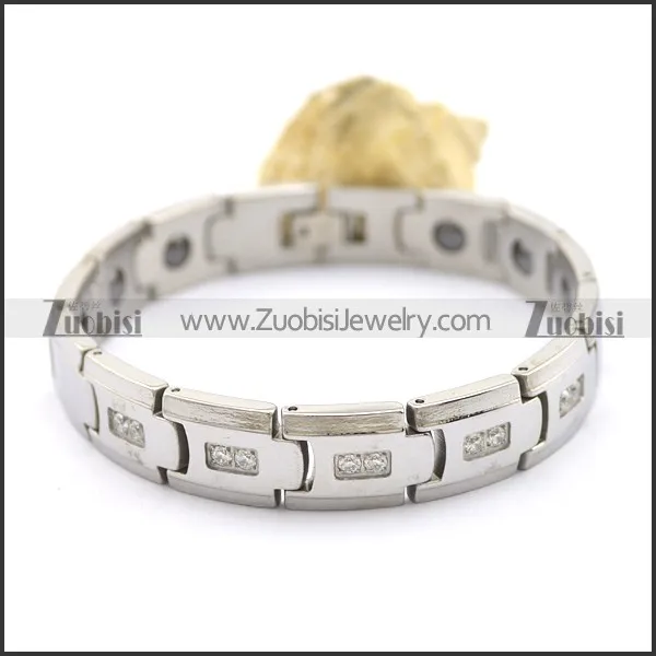 CNC Stones Steel Bracelet Inner Hematite b003463