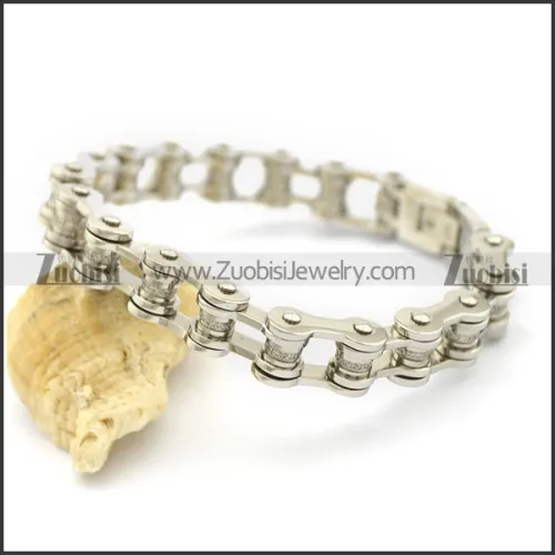 11mm Wide Stainless Steel Motorbike Chain Link Bracelet for Women Bikers b003486