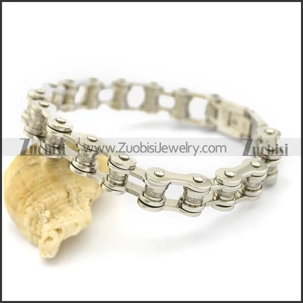 11mm Wide Stainless Steel Motorbike Chain Link Bracelet for Women Bikers b003486