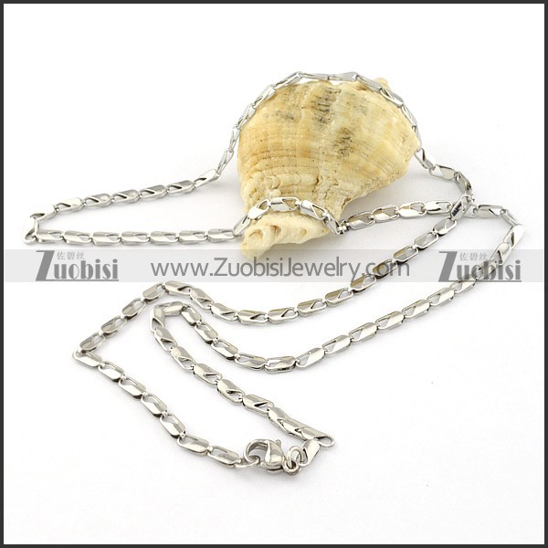 clean-cut Stainless Steel Necklace -n000297