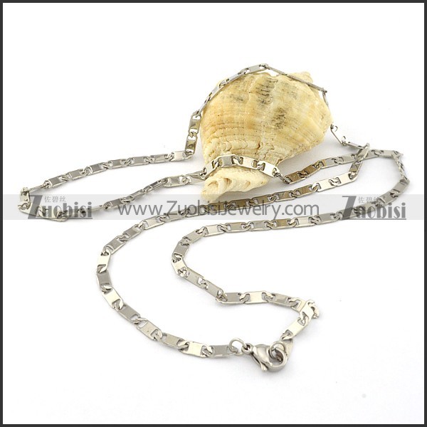 clean-cut Stainless Steel Necklace -n000298