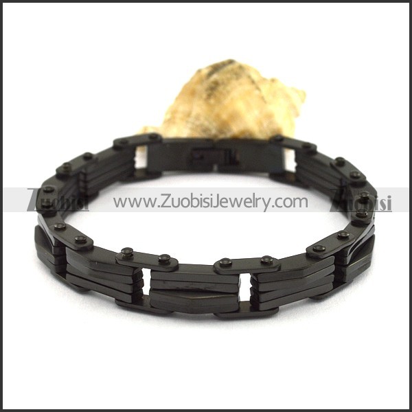 Black Plated Stamping Bracelet b003990