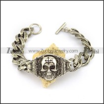 316L Stainless Steel Cross Skull Casting Bracelet b003937