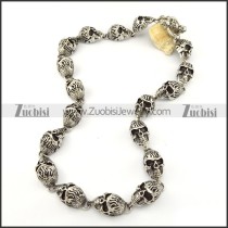 18 Fire Skull Head Stainless Steel Necklace in length of 59.50cm -n000204