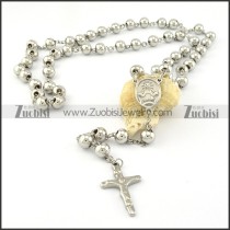 8mm wide rosary necklace with Jusus cross pendant -n000274