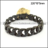 Black Plated Casting Chain Bracelet with Lobster Clasp b004032