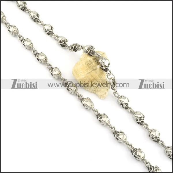 20 more skull heads necklace in 52cm for bikers n000504
