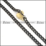 600*11mm black plating chain necklace n000512