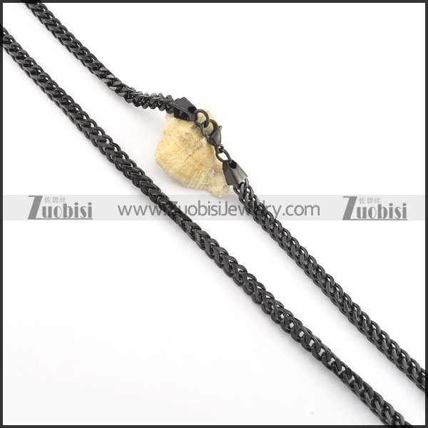 5.5mm wide black square chain necklace n000507