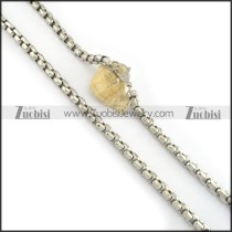 8mm shiny stainless steel pearl chain necklace n000503