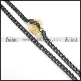 590*5mm black plated flat chain necklace n000511
