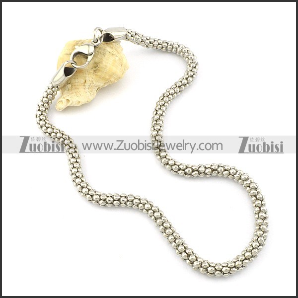 6mm steel corn chain necklace -n000361