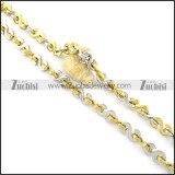 1cm wide gold and silver S shaped stainless steel necklace chain n000524