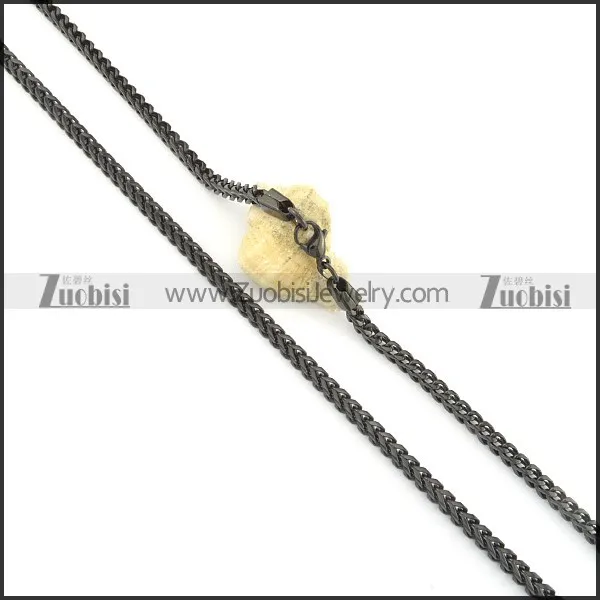 610 x 4.5mm black plated square chain necklalce n000506