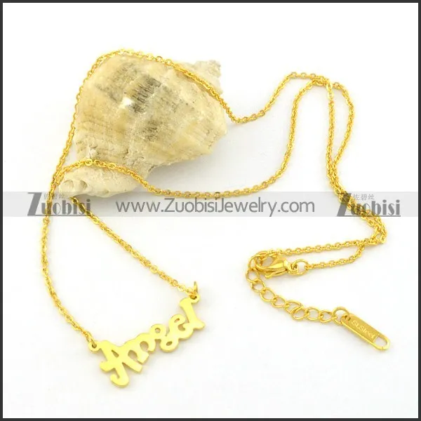 gold finished ANGEL pendant necklaces n000471