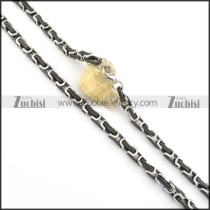 570*7mm black and silver necklace chain n000516