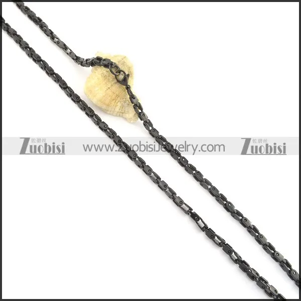 4mm black plated chain necklace n000515