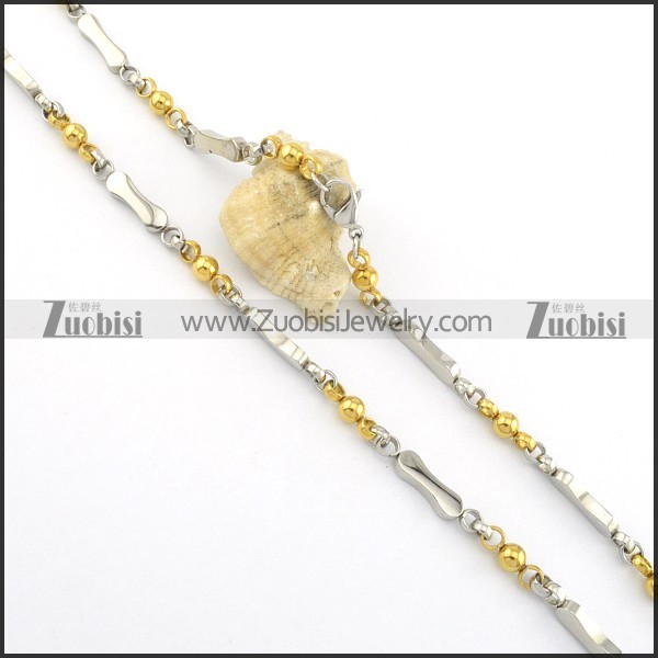 6mm gold and silver stainless steel chain for matching pendants n000540