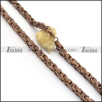 8.5mm brown finishing link chain necklace n000698
