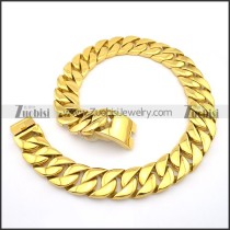 70cm long gold plating shiny steel wide and heavy necklace n000708