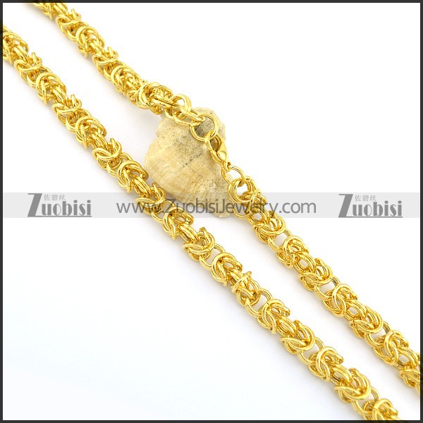 9mm wide gold finishing special necklace n000663