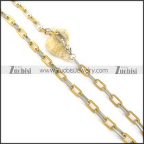 8mm gold and silver link chain necklace n000533