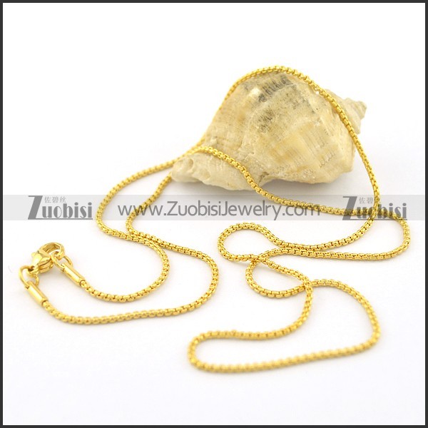 1.4mm wide gold cover ball chain necklace n000654