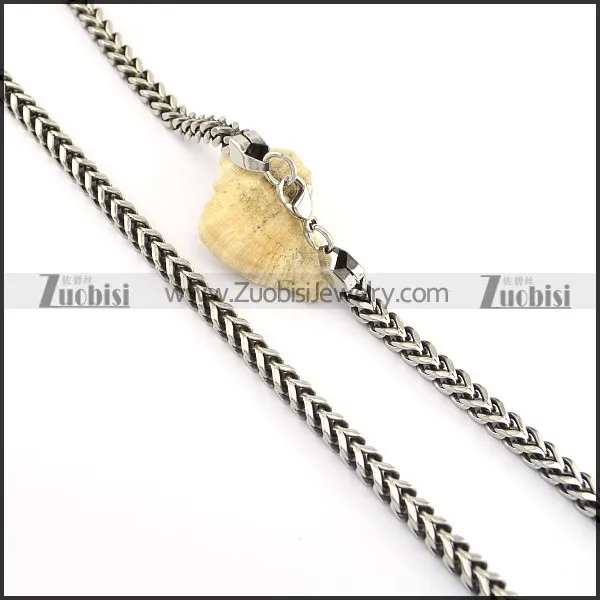 6mm wide square casting necklace for men n000658