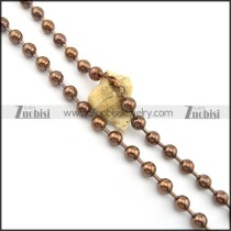10mm ball chain necklace in brown plating n000699