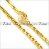 600mm long 11.5mm wide yellow gold plating necklace n000664