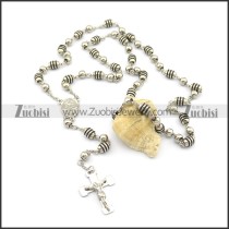 Wholesale Black Rubber Rosary Necklace with Cross n000712