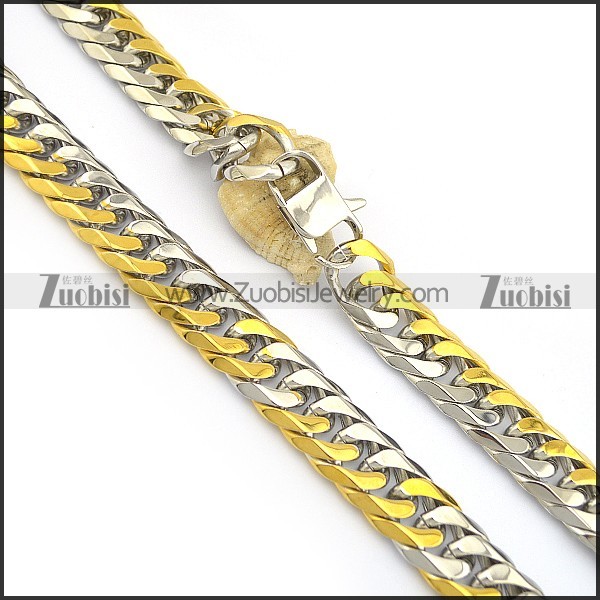 66cm long two tones plating casting necklace n000701