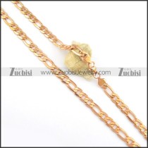 8mm Rose Gold Plating Figaro Chain Necklace n000564