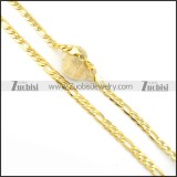 8mm Gold Plating Figaro Chain Necklace n000563