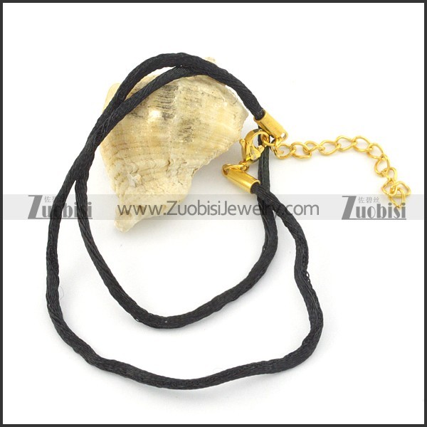 3mm width small velvet rope with gold lobster clasp n000551